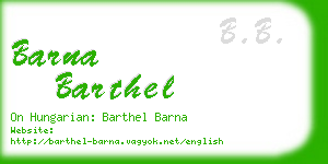 barna barthel business card